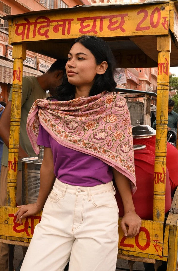 Grand foulard N°114 - Rose