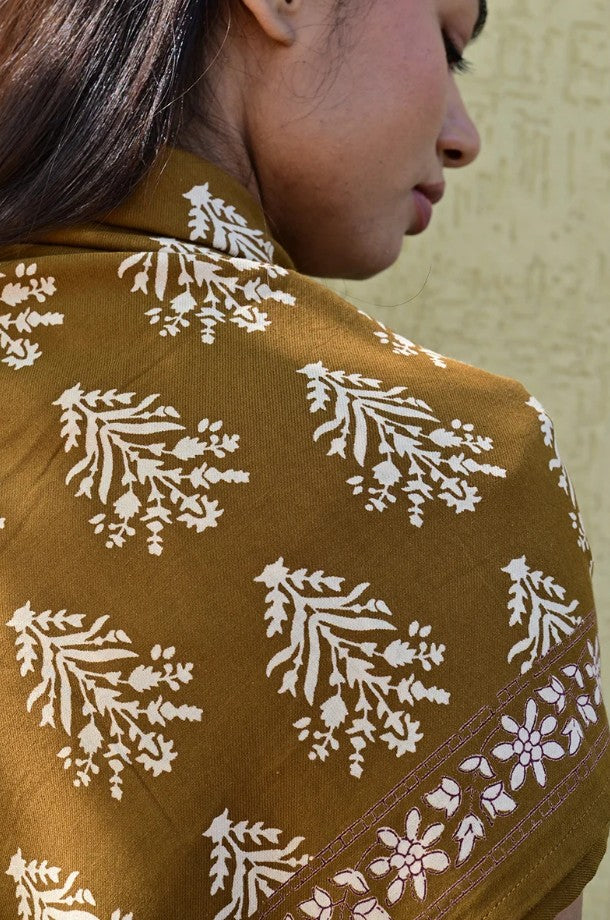 Grand foulard Galatie - Tabac