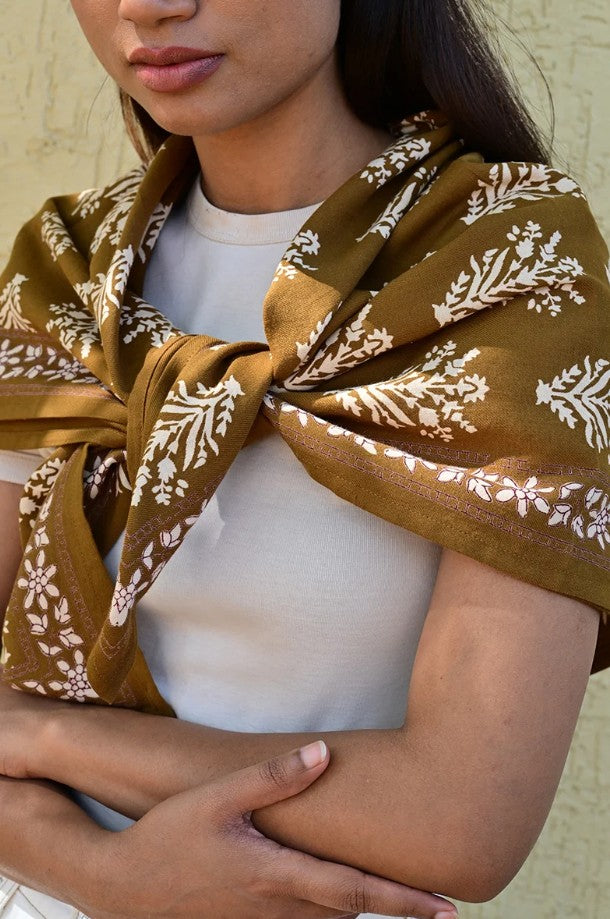 Grand foulard Galatie - Tabac