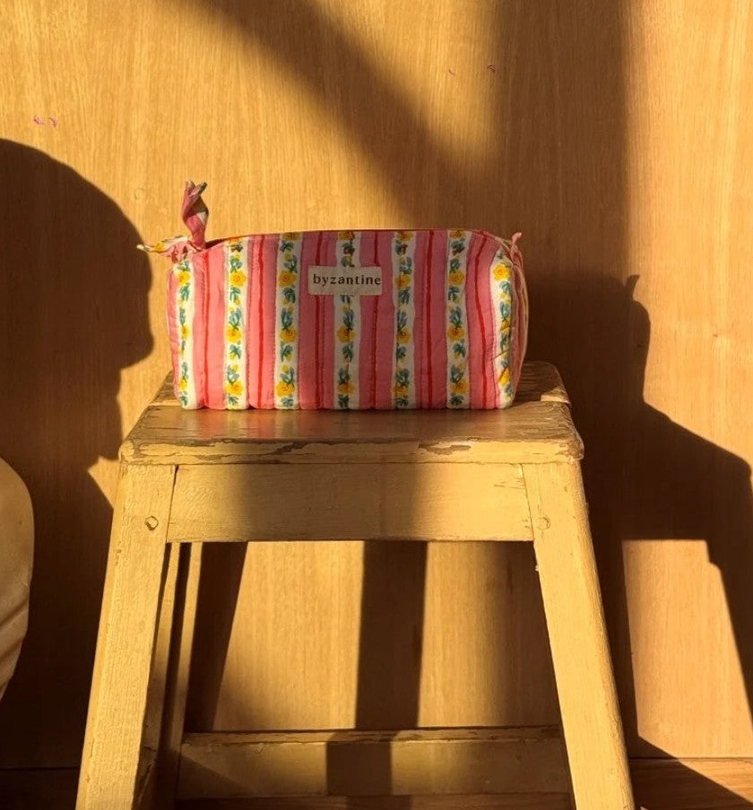 Trousse à crayons - Flora - Rose