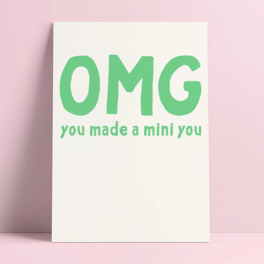 Carte postale - OMG you made a mini you - mint