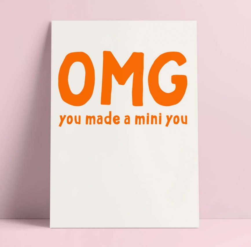 Carte postale - OMG you made a mini you - orange