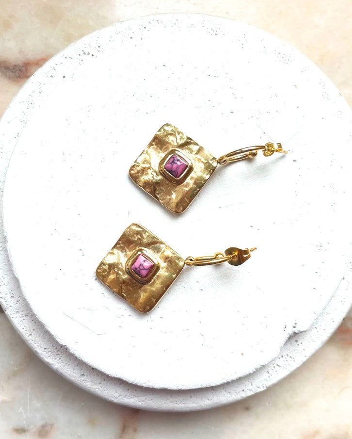 Boucles d'oreilles - Rosalie - Rose