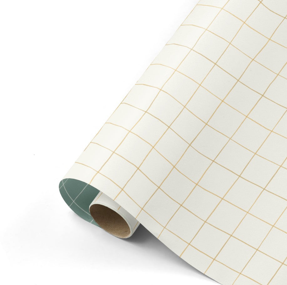 Rouleau de papier cadeau - Gentle Grid - white/gold