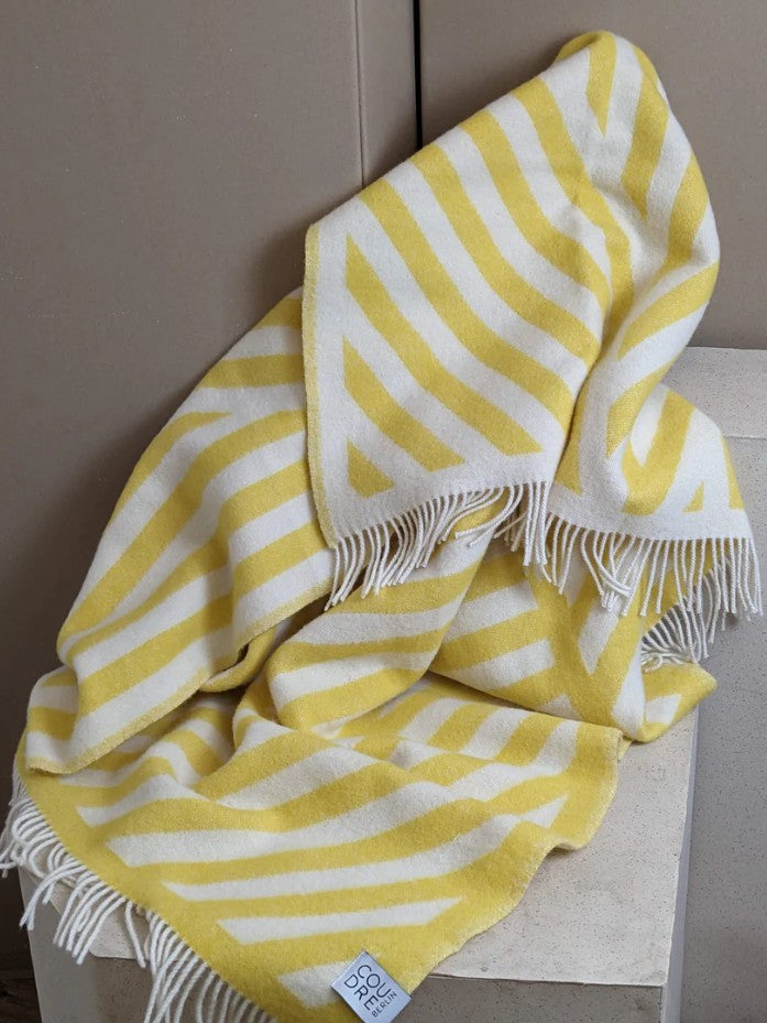 Wool blanket - Frank - Lemon, off white