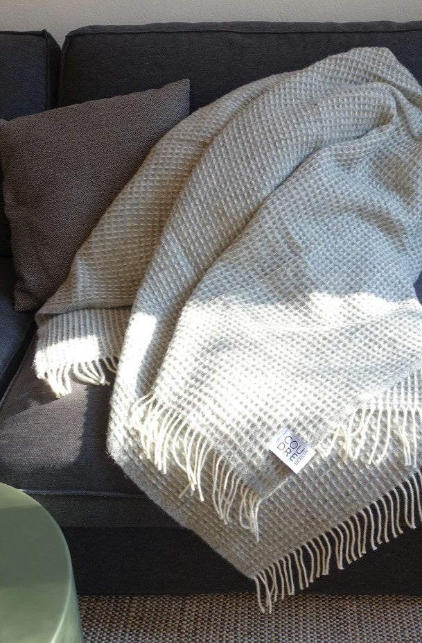 Wool blanket - Waffle - Light granite
