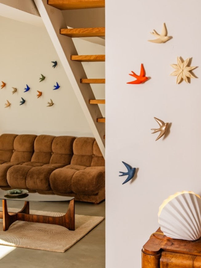 Décoration murale hirondelle - Bleu cyclone