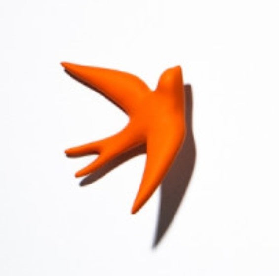 Décoration murale hirondelle - Orange oursin