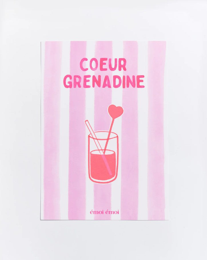 Affiche A4 - Coeur grenadine