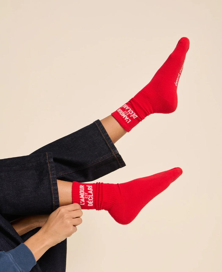 Chaussettes - L'amour est déclaré - 36/40 - rouge