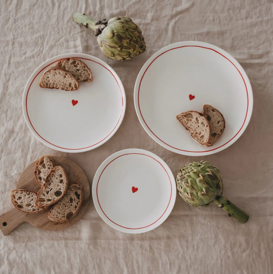 Petite assiette - Coeur - rouge