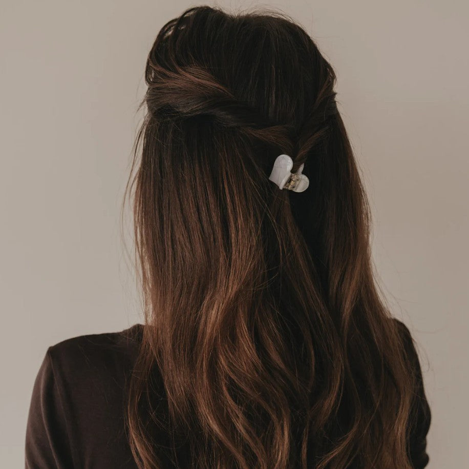 Pince à cheveux - Petit coeur - perle