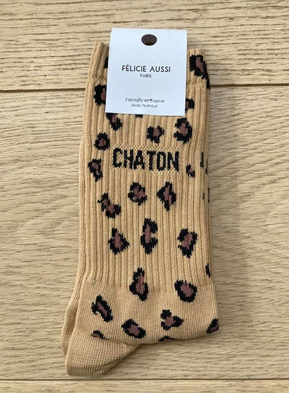 Chaussettes - Chaton - léopard sable - 40/45