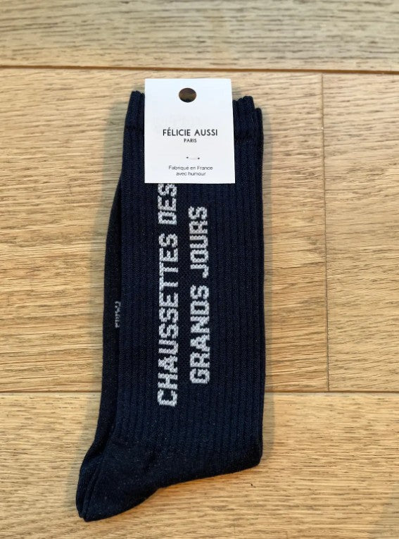 Chaussettes - Des grands jours - bleu nuit paillettes - 40/45