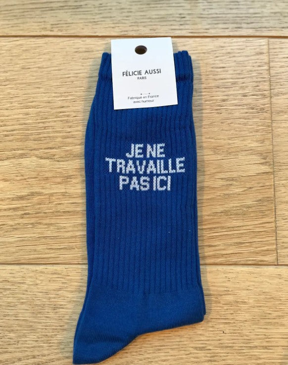 Chaussettes - Je ne travaille pas ici - bleu - 40/45