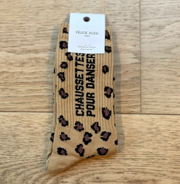 Chaussettes - Pour danser - Leopard sable - 36/40