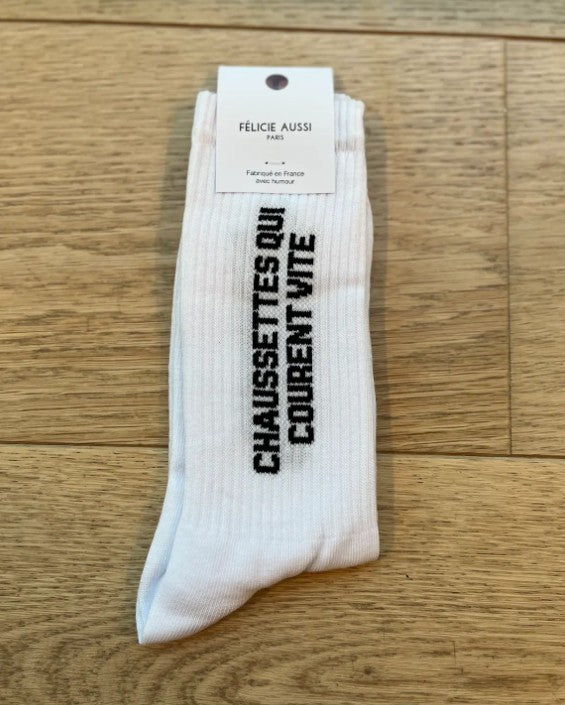 Chaussettes - Qui courent vite - blanc - 40/45