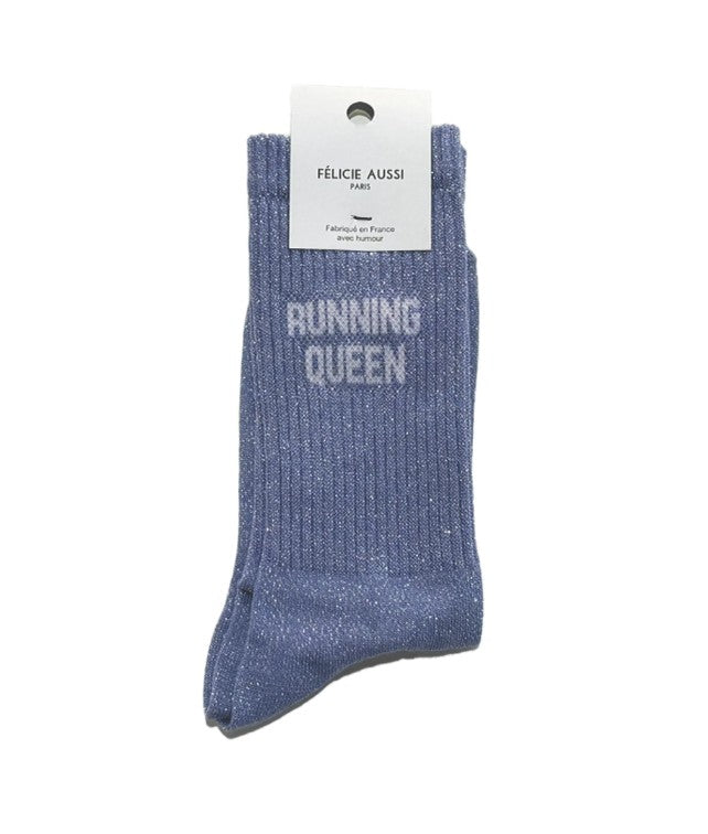 Chaussettes - Running queen - paillettes lavande - 36/40