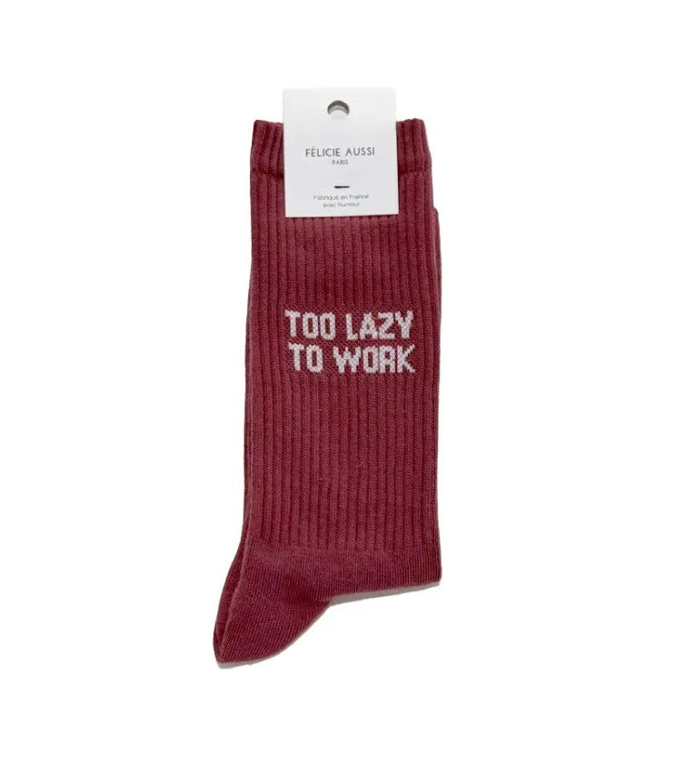 Chaussettes - too lazy to work - Bordeaux - 40/45