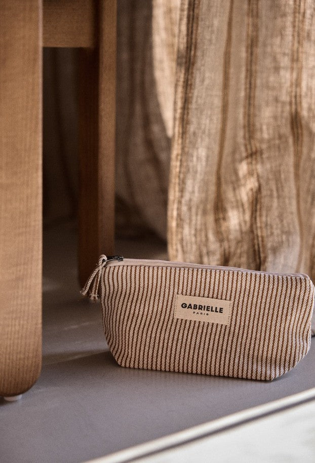 Trousse de maquillage - Rayures - Argile