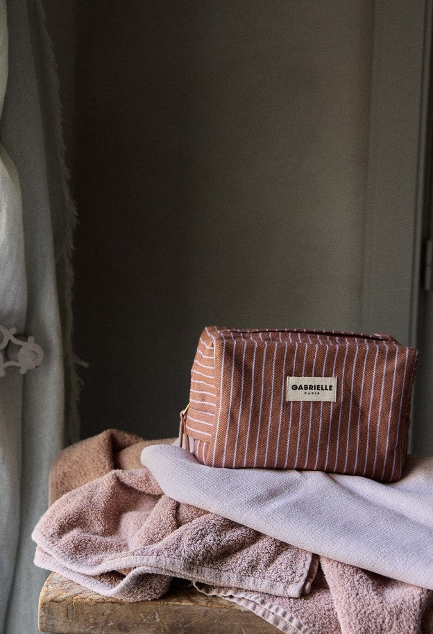 Trousse de toilette - Rayures - Lilas