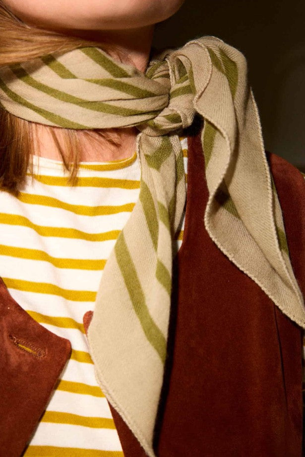 Petit foulard en laine - Tourmaline Kaki