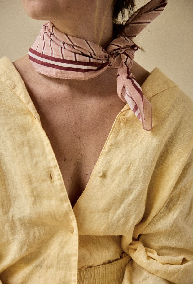 Petit foulard - Rayures - Vermillon