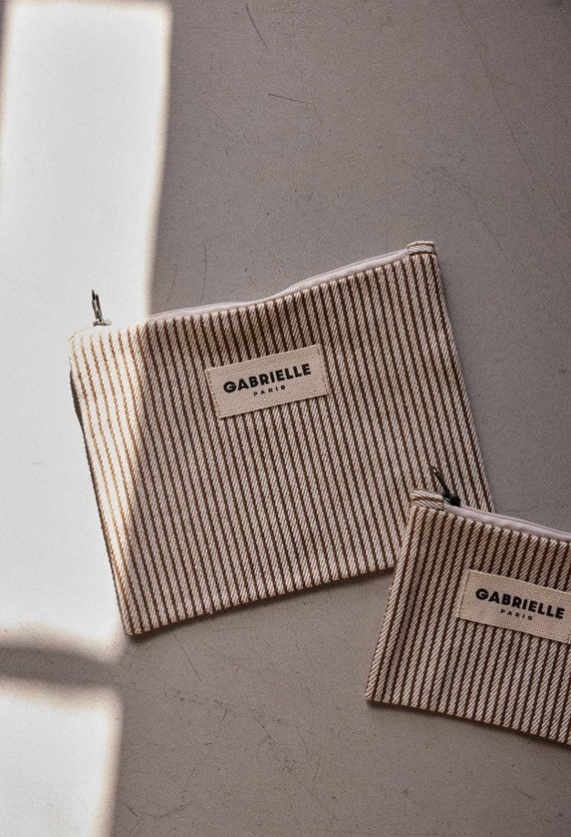 Petite pochette - Rayure - Argile