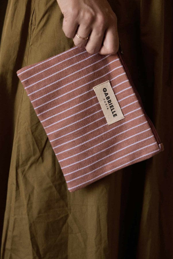 Petite pochette - Rayure - Lilas