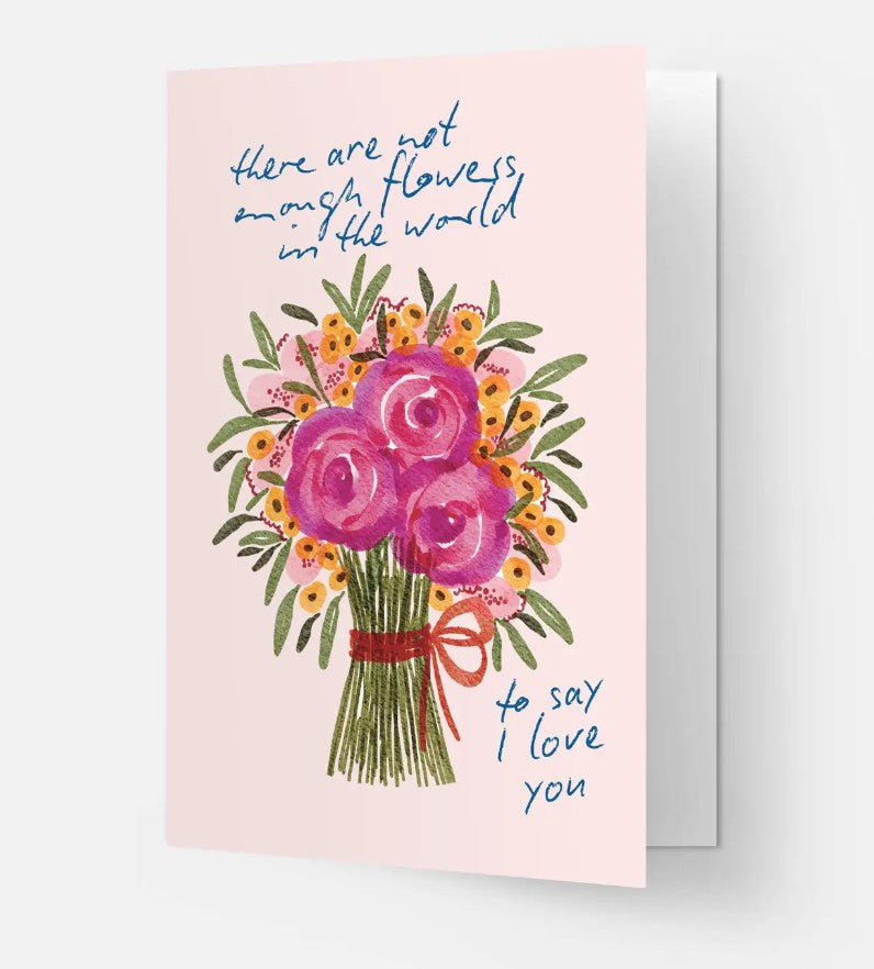 Kaart blanche - carte postale - I Love You Bouquet