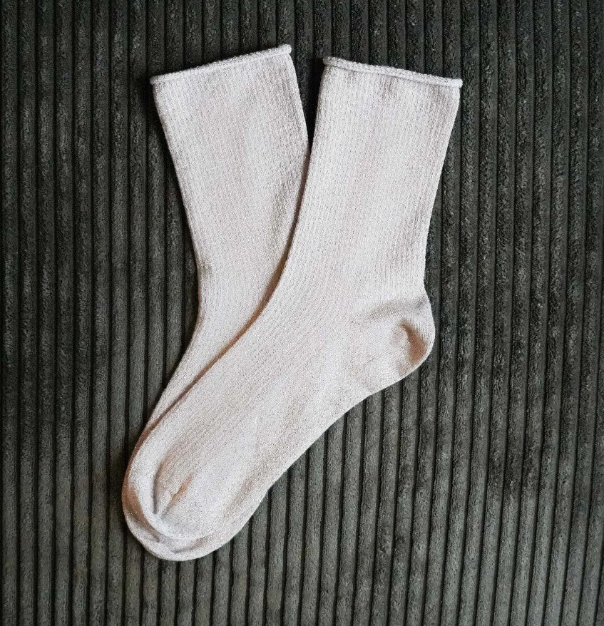 Chaussettes glitter - Beige