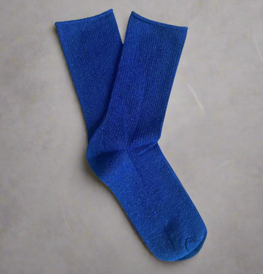 Chaussettes glitter - Bleu electrique