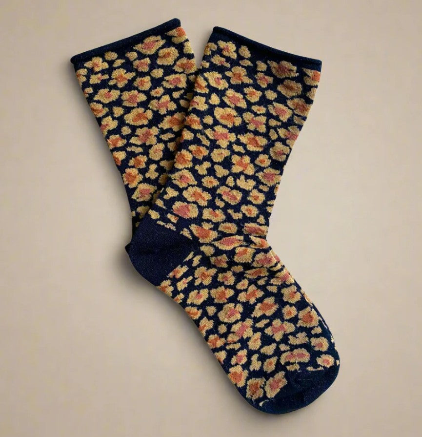 Chaussettes glitter - Leopard ambre