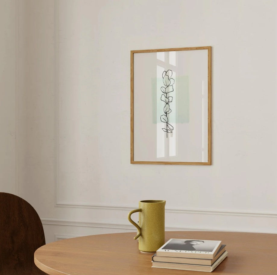 Affiche A2 Eucalyptus lineart vert