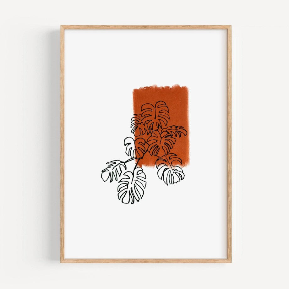 Affiche A2 Monstera lineart
