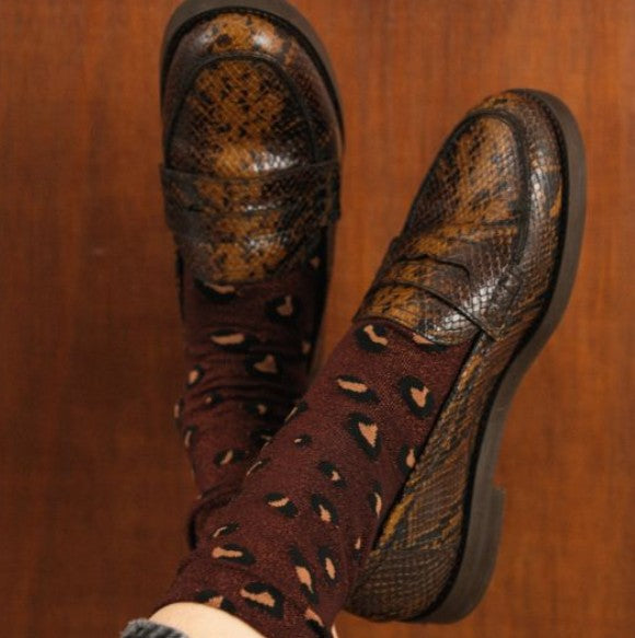 Chaussettes - Léopard Bronze