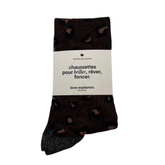Chaussettes - Léopard Bronze