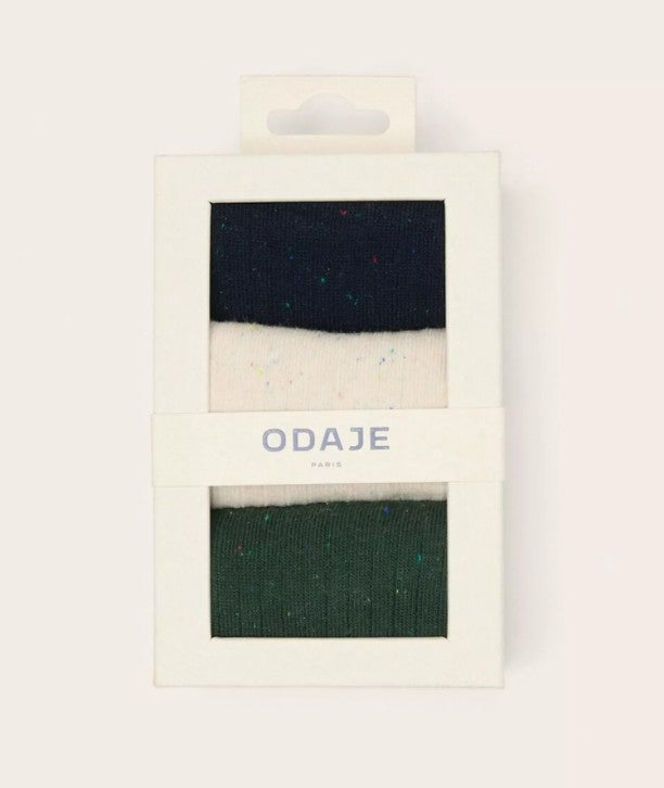 Pack de 3 chaussettes 40/42 - Moucheté multicouleur - Marine/ecru/vert