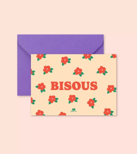 Mini carte avec enveloppe - Bisous