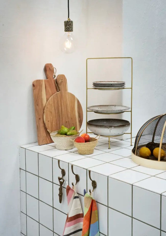 Essuie de vaisselle rayé - rouille, rose, blanc cassé, charbon - JOKT2808