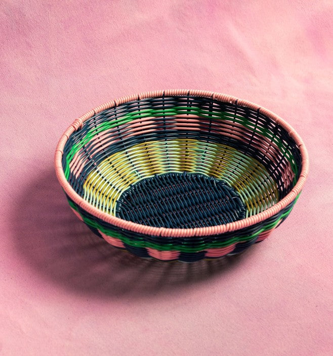 Bol tissé - Marine/Rose