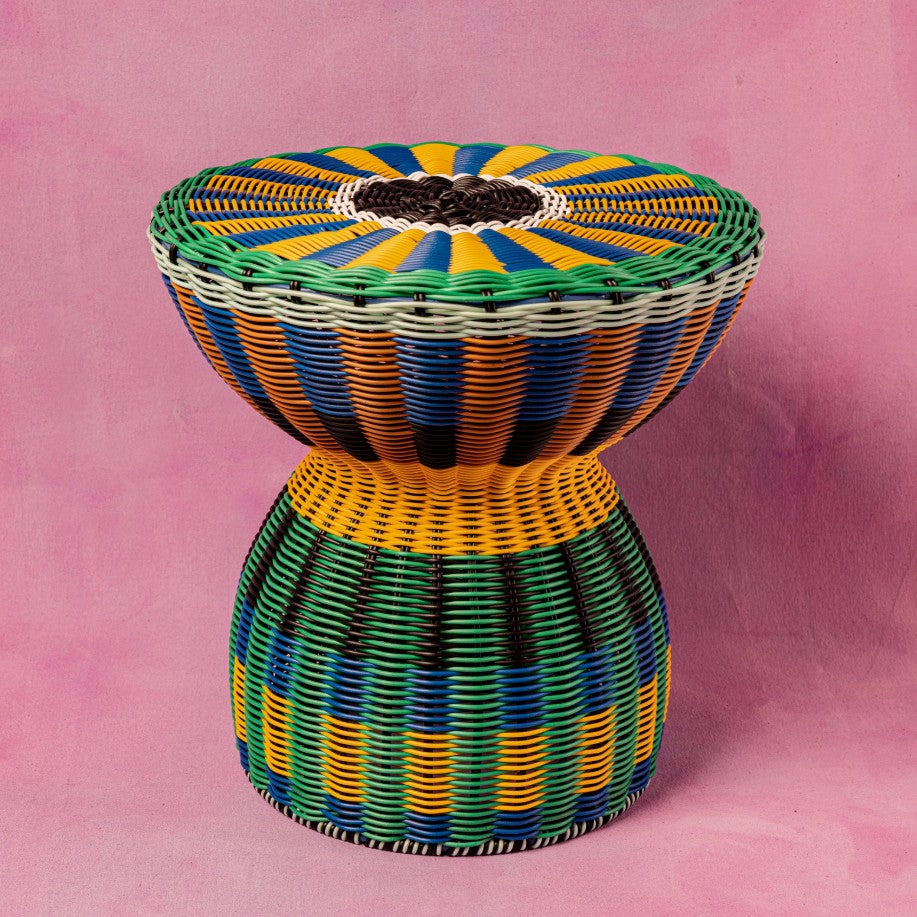Table d'appoint - Bleu et jaune