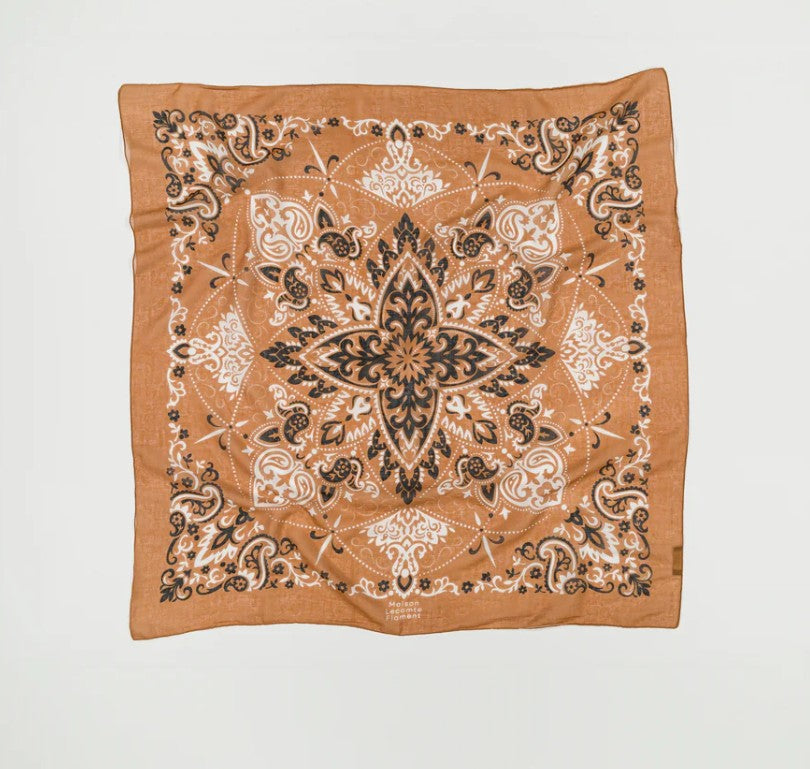 Foulard bandana coton - Camel