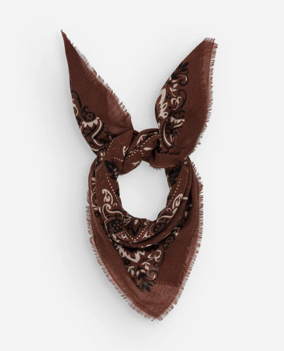 Foulard bandana laine/soie - chocolate