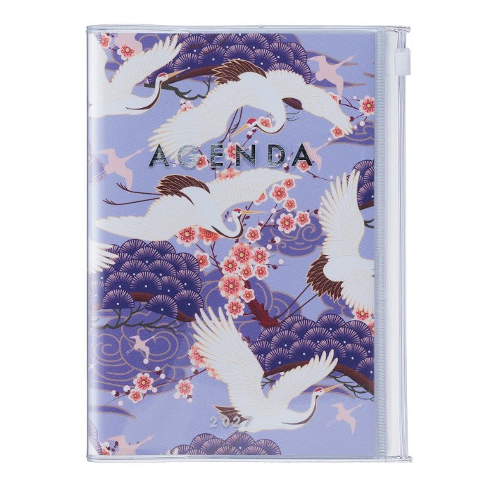 Agenda Japan B6 2026-2027 - Birds Purple