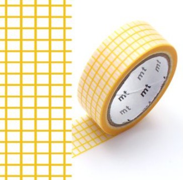 Masking tape - Quadrillé jaune/hougan dandelion