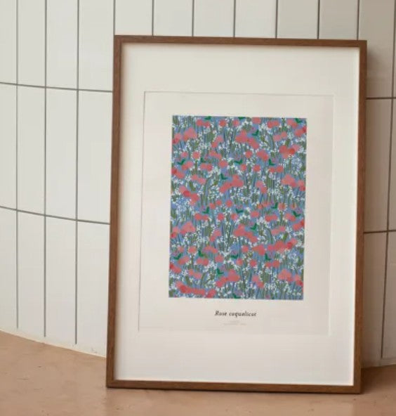 Affiche A3 - Rose coquelicot