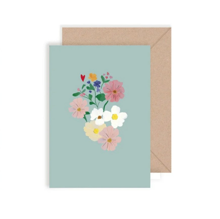 Carte double avec enveloppe - Danse des fleurs