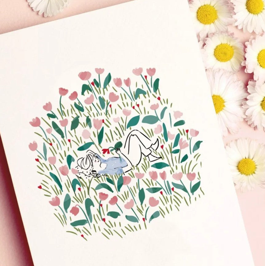 Carte avec enveloppe - Sieste nature