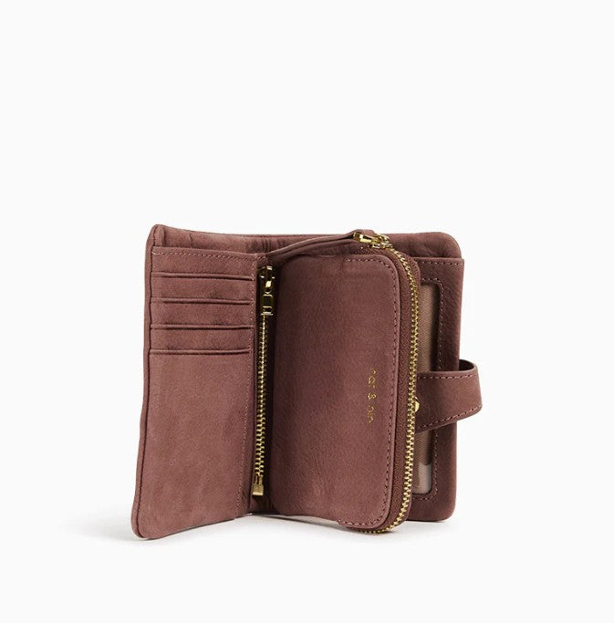 Portefeuille et portemonnaie amovible Joyce - Bois de rose